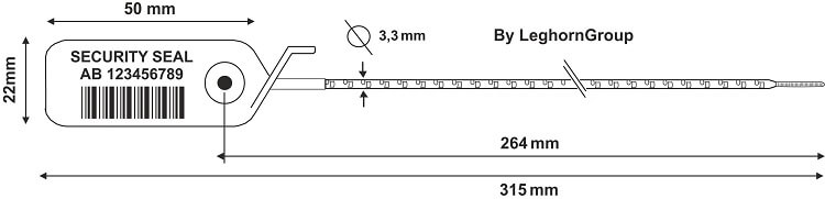 scelles plastique adjustseal 3.3×315 mm dessin technique