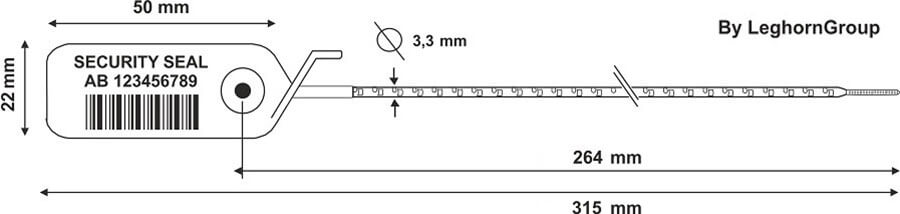 scelles plastique scite seal 3.3×315 mm dessin technique